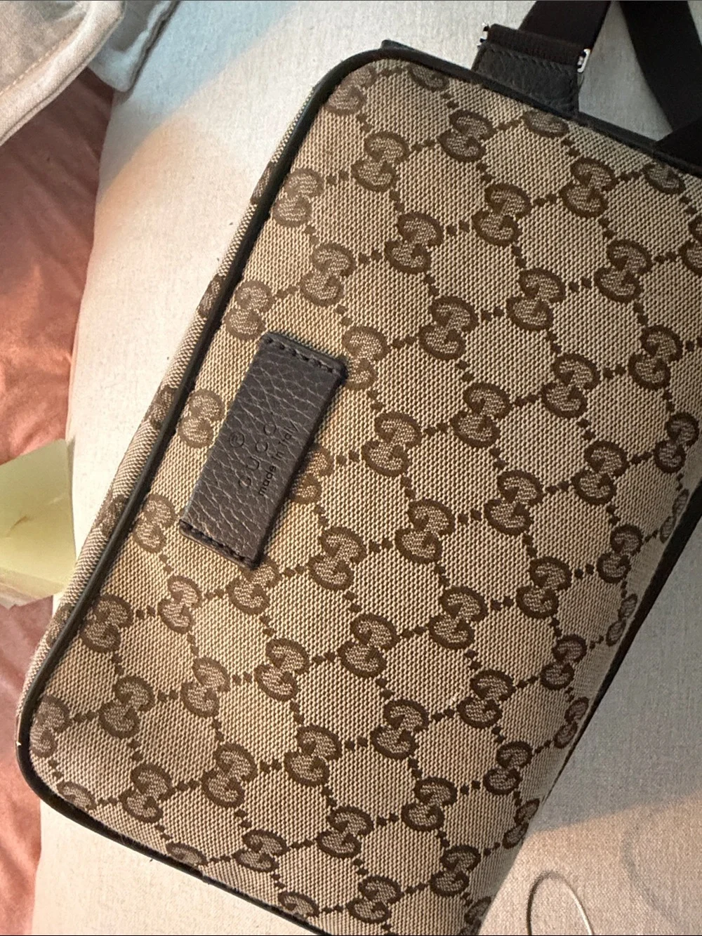 Gucci Brown Monogram Canvas Belt Bag